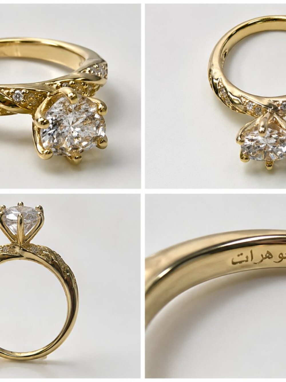 Ring-370-CZ-GT-7-Luxury Rose Gold CZ Solitaire Ring Size 6 Glam Fashion Jewelry